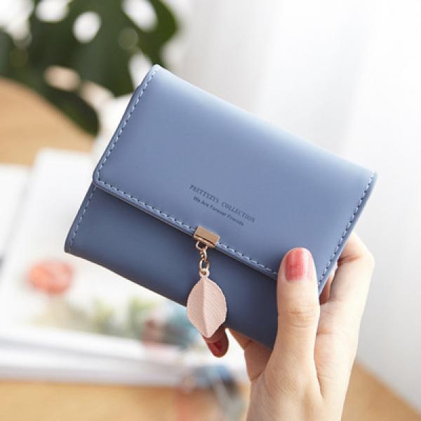 Women's Short Style Three Fold Functional Wallet, Trendy